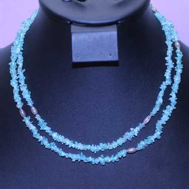 Doug Paulus Apatite Chip Necklace Vintage Signed I