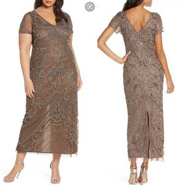 Pisarro Nights Plus Mesh Beaded Gown 16w