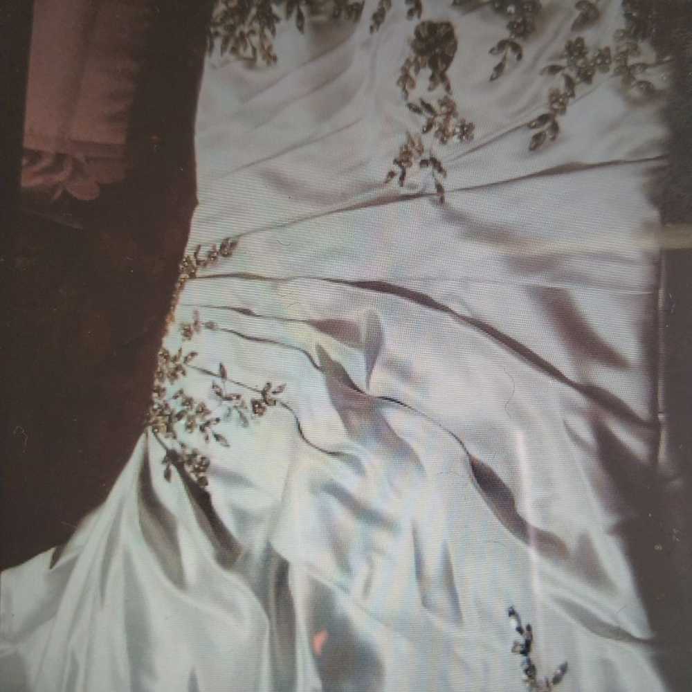 Size 16 Silver DaVinci Wedding Gown - image 1