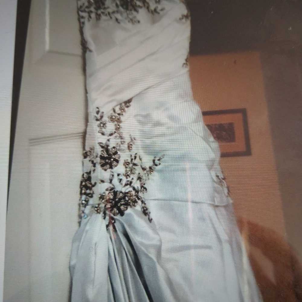 Size 16 Silver DaVinci Wedding Gown - image 2