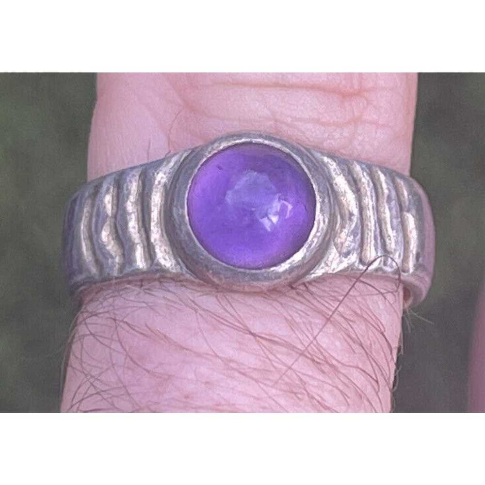 Vintage Sterling Silver Ring 925 Size 6.5 Amethys… - image 3