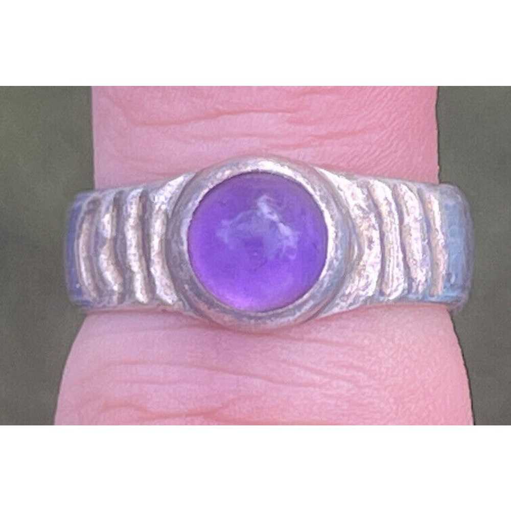 Vintage Sterling Silver Ring 925 Size 6.5 Amethys… - image 5