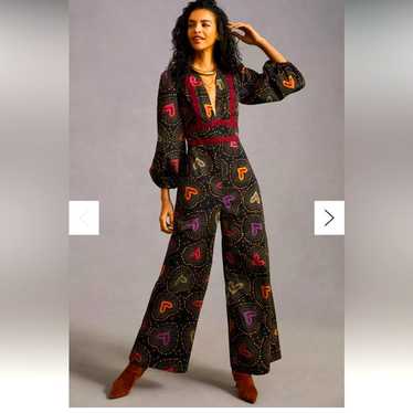 Farm rio heart printed deep v jumpsuit XL 180$ - image 1