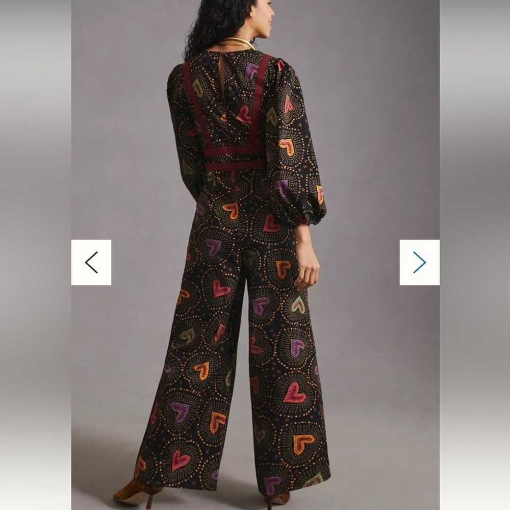 Farm rio heart printed deep v jumpsuit XL 180$ - image 2