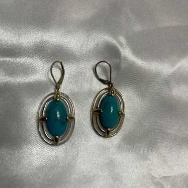 Vintage Thailand Turquoise Gold Vermeil Sterling S