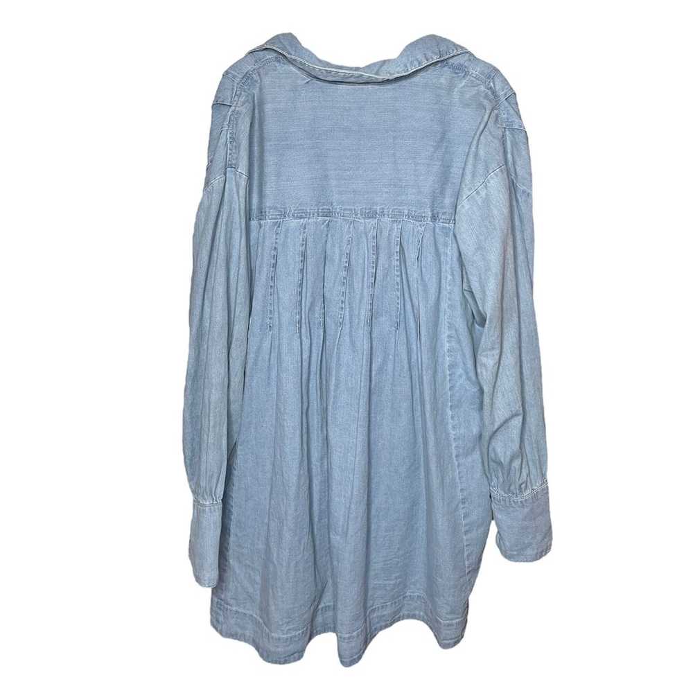 Free People The Denim Voyage Shirt Dress May Blue… - image 2