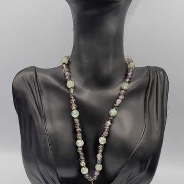 Vintage Amethyst and Jade Necklace Carved Jade Dra