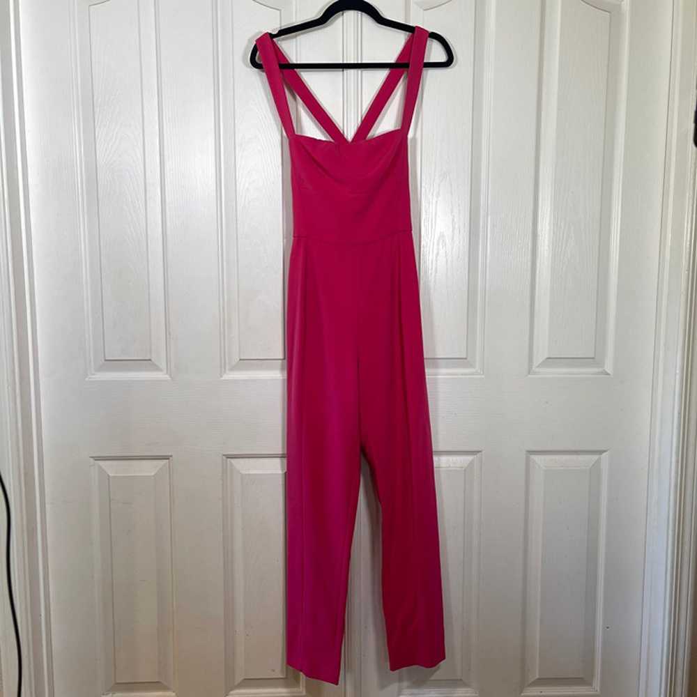 Black Halo Bene Jumpsuit Hot Pink Fuchsia Size 4 - image 3