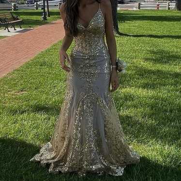 gold prom dress