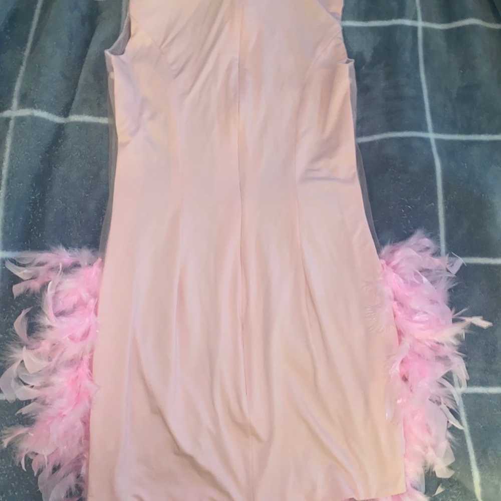 A pink mini dress with rimestones - image 2