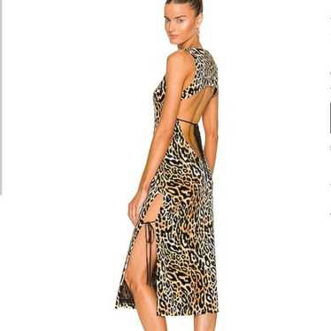 NWOT h:ours Kori Midi Dress in leopard size small - image 1