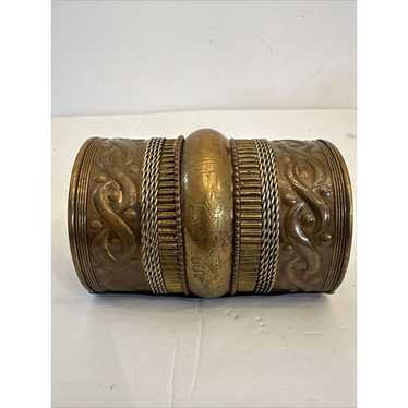 VINTAGE BRASS and COPPER Wide CUFF ORNATE Bracelet