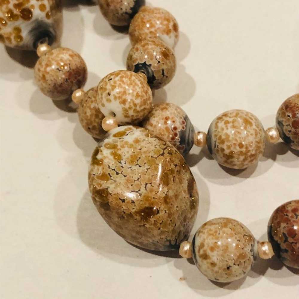 Judith McCann Brown Stone Bead Necklace - image 2