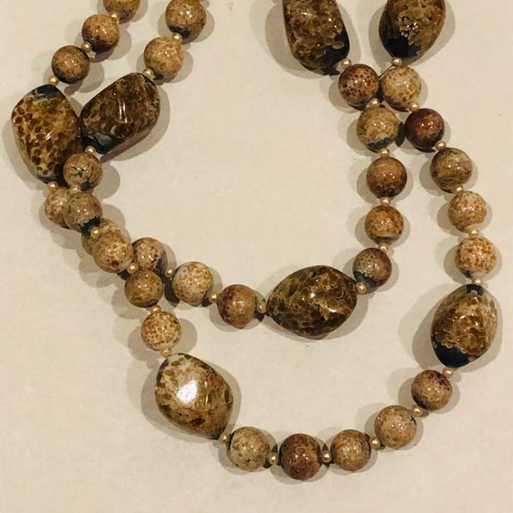 Judith McCann Brown Stone Bead Necklace - image 8