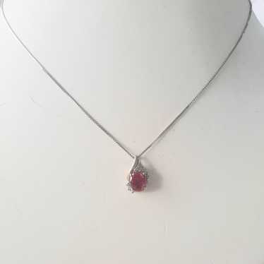 10k gold and Sterling Silver diamond and ruby neck