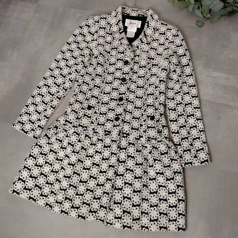 RENE Dress Coat Outerwear Floral Pattern Embroide… - image 2