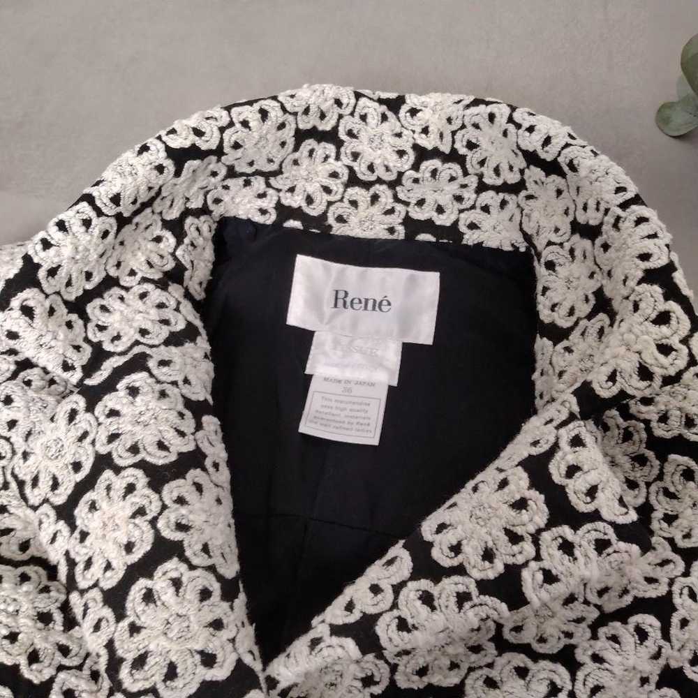 RENE Dress Coat Outerwear Floral Pattern Embroide… - image 7