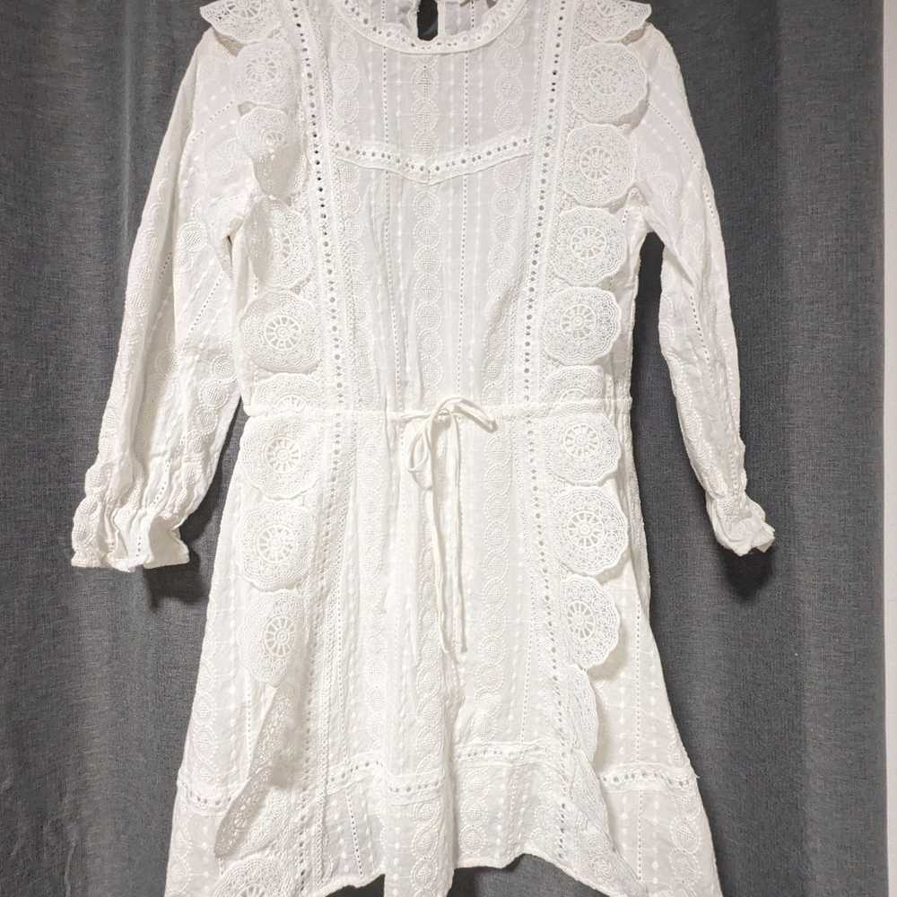 Maje ravia lace anglaise cotton dress size 36 - image 4