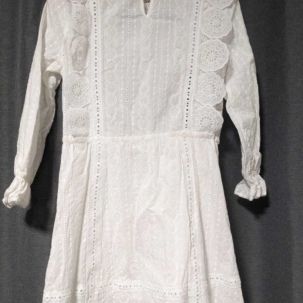 Maje ravia lace anglaise cotton dress size 36 - image 5