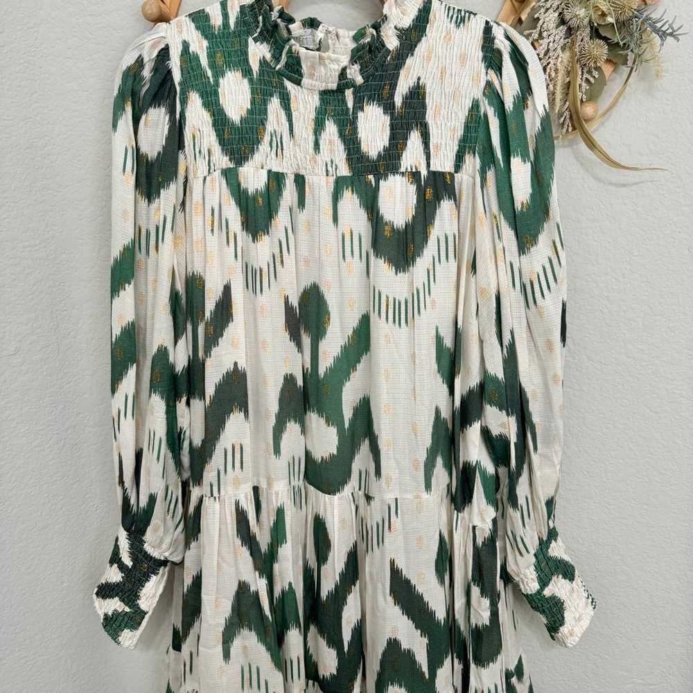 Oliphant Tuckernuck Smocked Neck Chitka Green Cre… - image 3