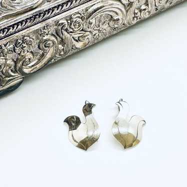 Vintage Sterling Silver Bird Earrings