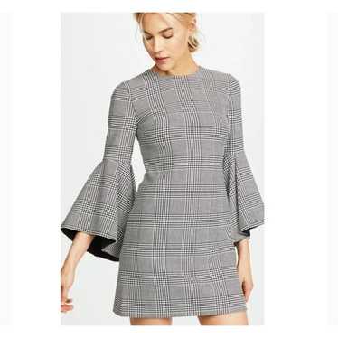 Alice + Olivia Dress Thym Wool Blend Plaid Bell S… - image 1