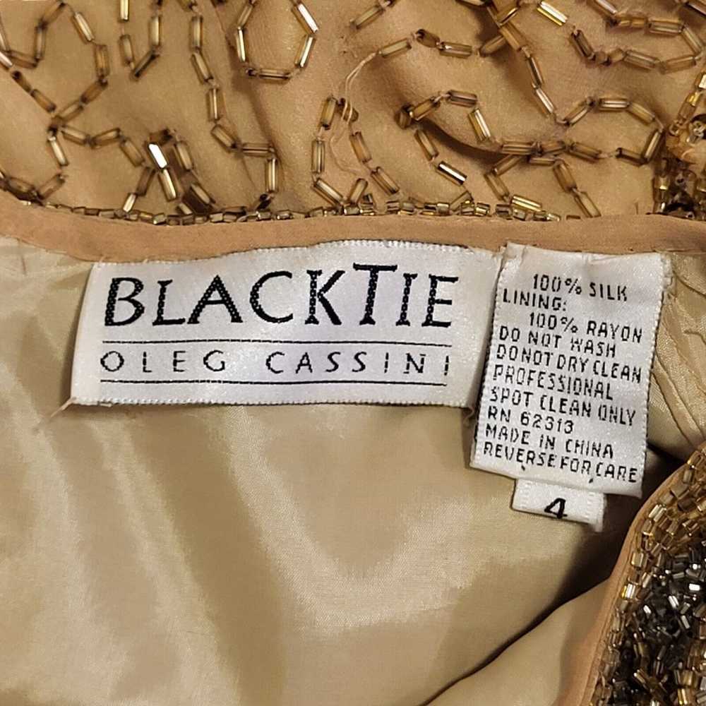 Vintage Black Tie Oleg Cassini Beaded & Sequin Dr… - image 10