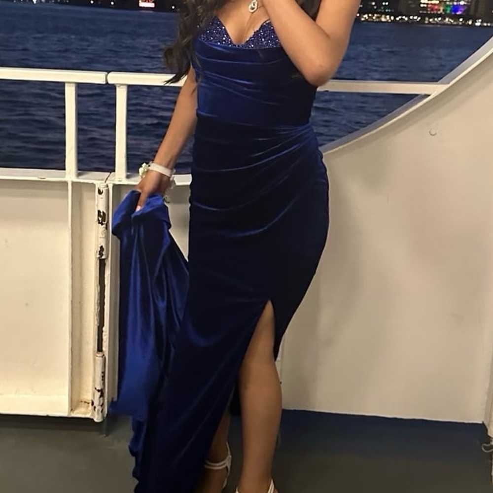 Royal blue prom dress - image 2