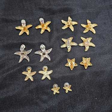 Vintage lot of 7 star earrings