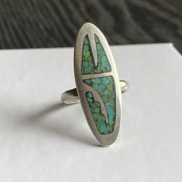 Turquoise Ring Handmade Vintage 925 Solid Sterling