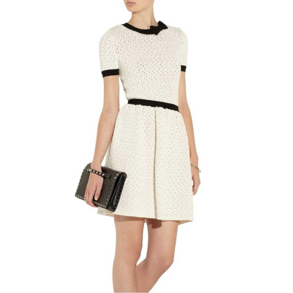 Red Valentino Cream Open Knit Short Sleeve Croche… - image 1