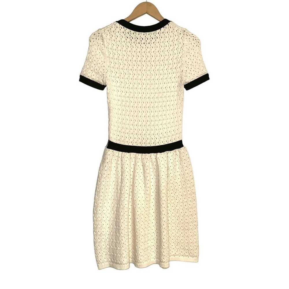 Red Valentino Cream Open Knit Short Sleeve Croche… - image 3