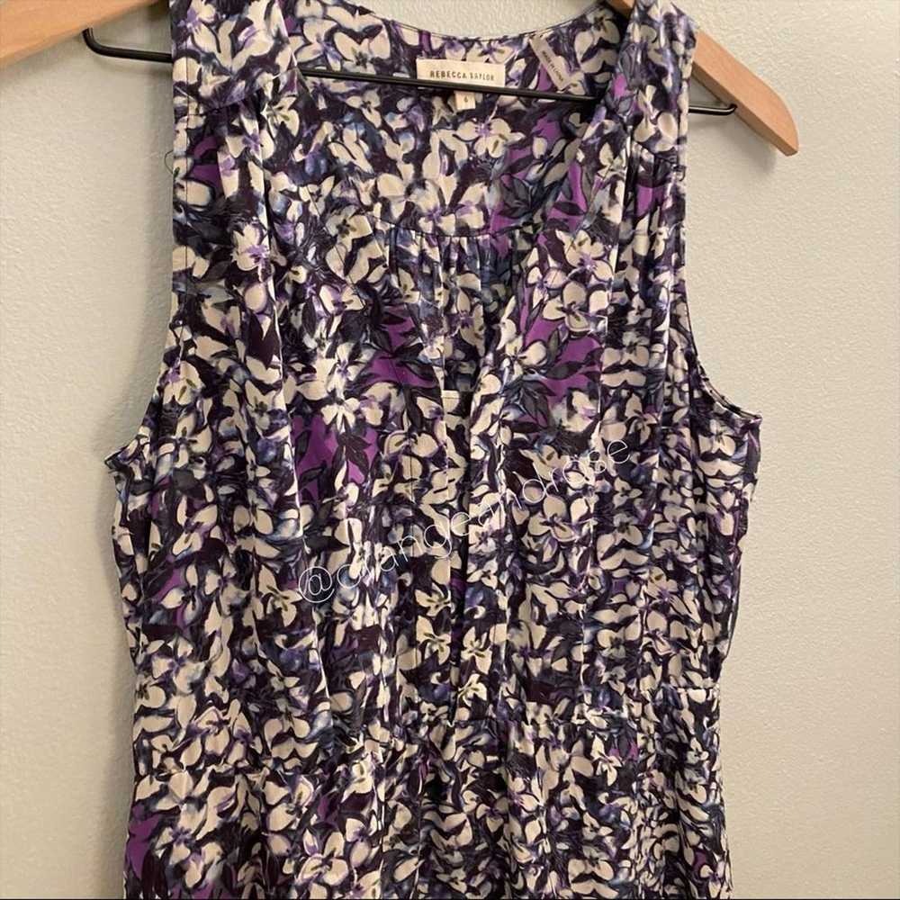 Rebecca Taylor Purple Floral Mini Dress 6 - image 8