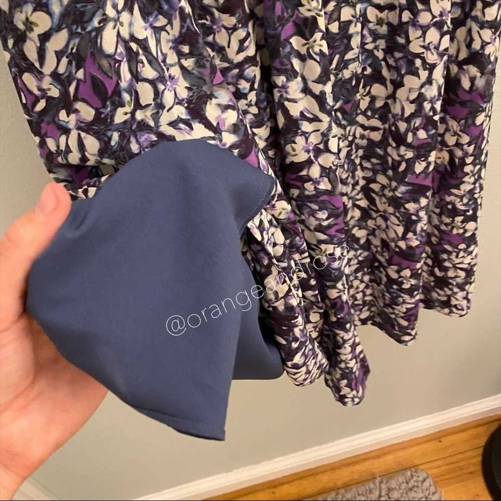 Rebecca Taylor Purple Floral Mini Dress 6 - image 9