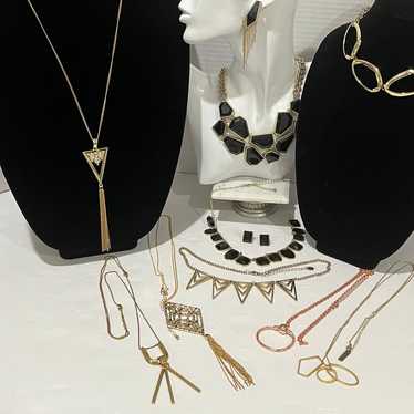 LOT of Asstd. 9 Gold Tone Necklaces & 2 Prs. of E… - image 1