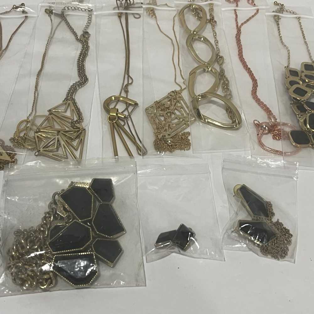 LOT of Asstd. 9 Gold Tone Necklaces & 2 Prs. of E… - image 9