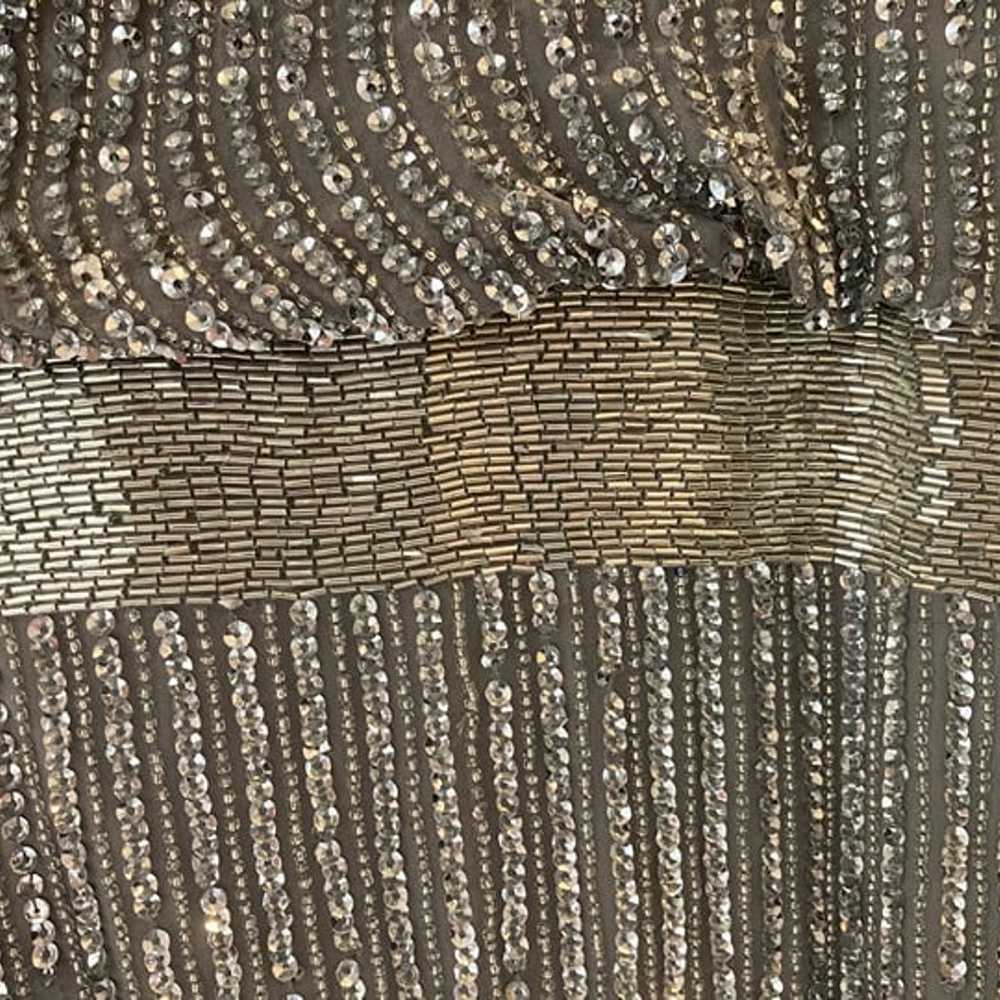 Adrianna Papell Size 4 Formal Silver Sequined & B… - image 10