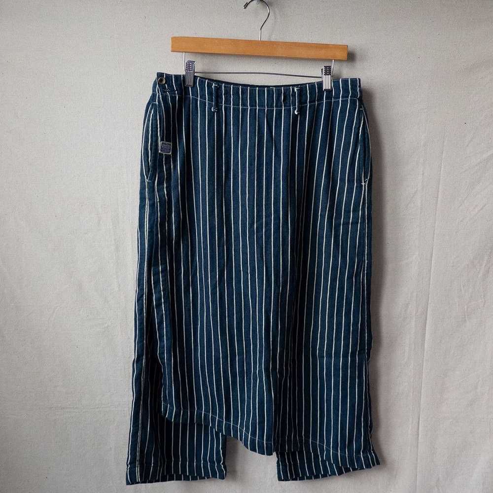 Kapital Blue Pinstripe Wrap Trousers - image 3