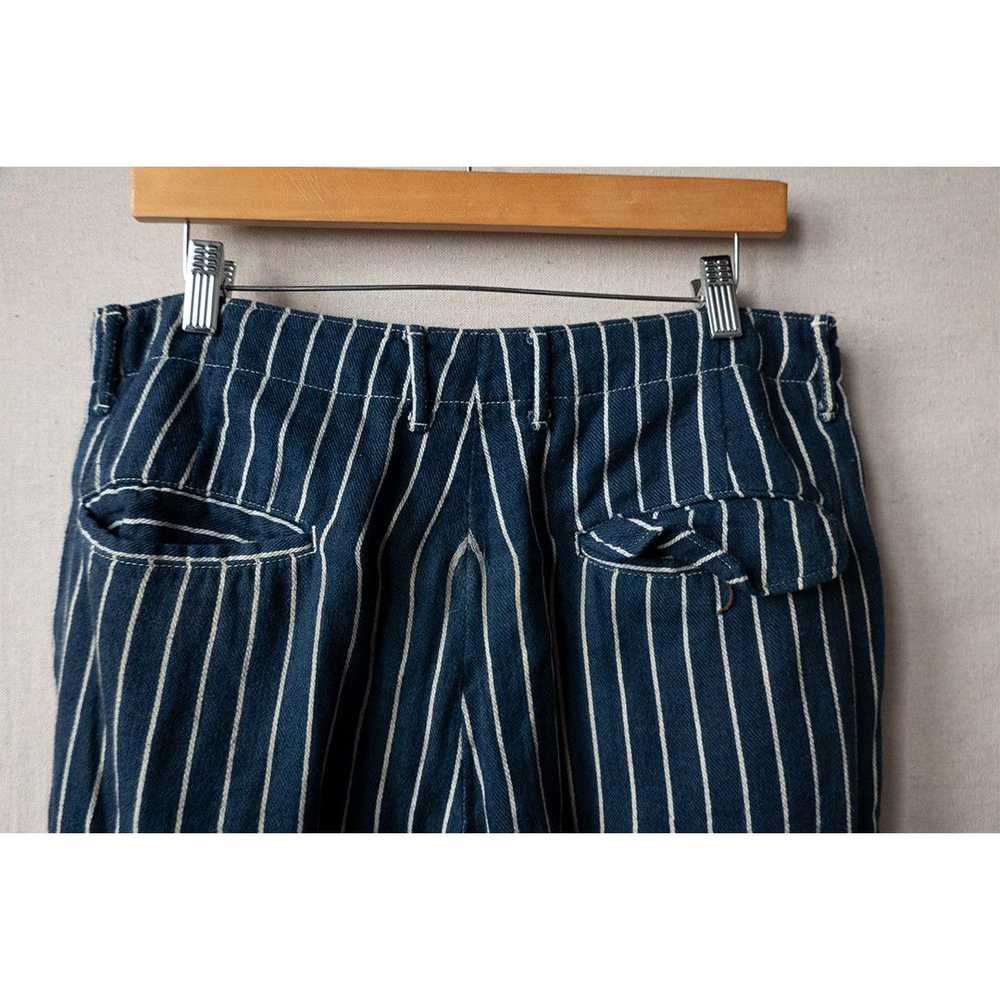 Kapital Blue Pinstripe Wrap Trousers - image 7