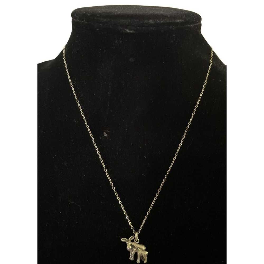 Vtg. Mother donkey and Foul Necklace Pendant Ster… - image 1