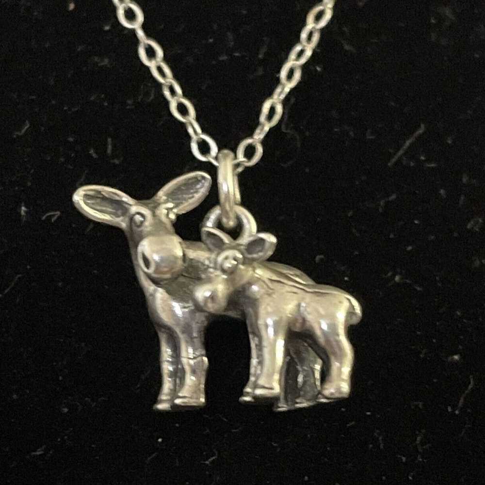 Vtg. Mother donkey and Foul Necklace Pendant Ster… - image 2