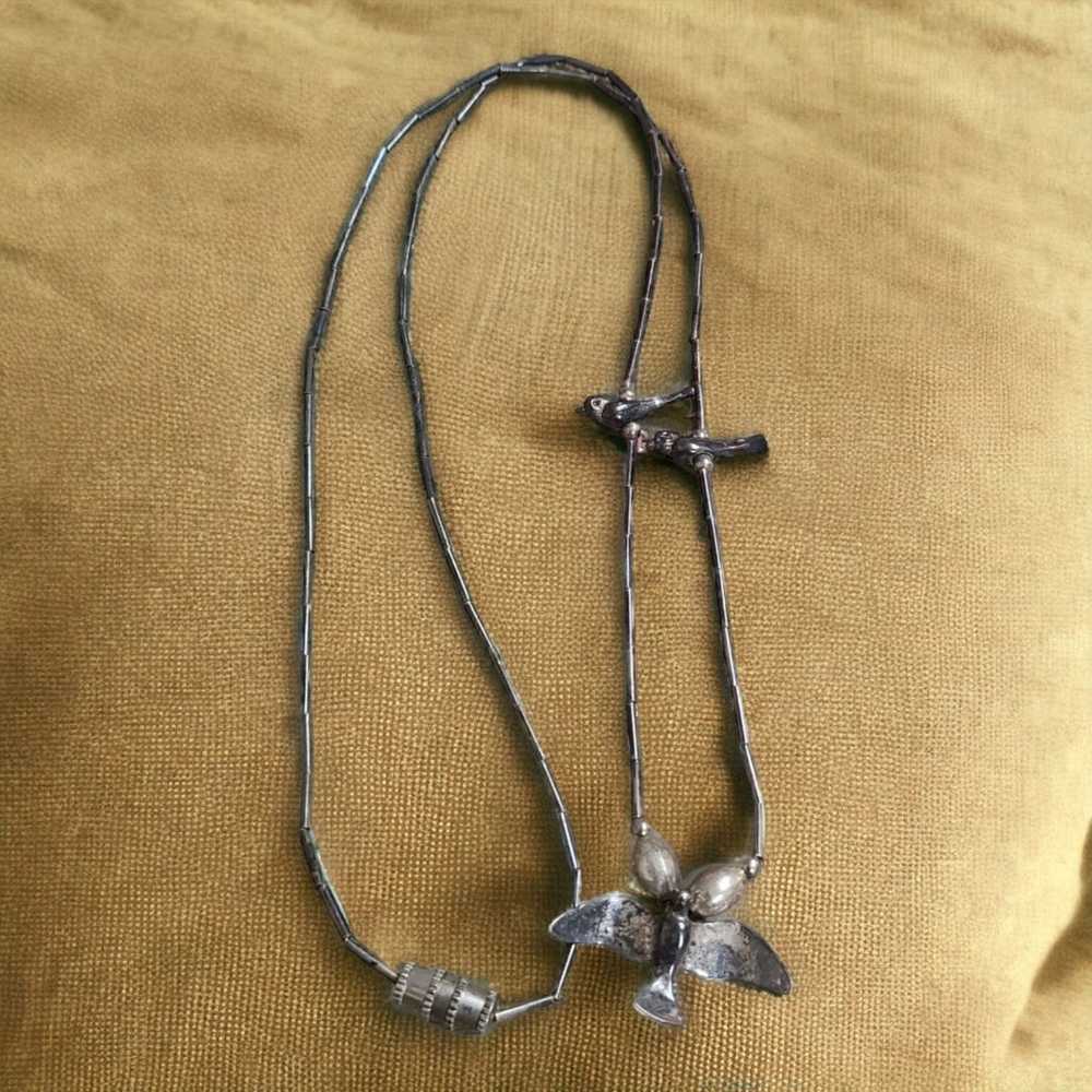 Vintage sterling native American necklace - image 1