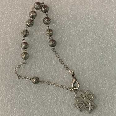 Vintage Sterling Silver Catholic Prayer Bracelet