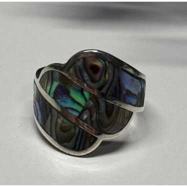 925 STERLING SILVER ABALONE RING SIZE 5