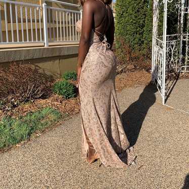 mori lee rose gold prom dress