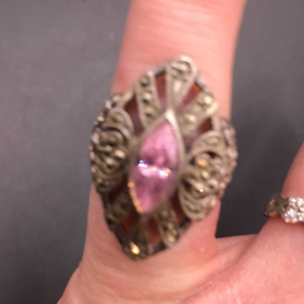 VTG STERLING  SILVER  AMETHYST Ring #1026 - image 2