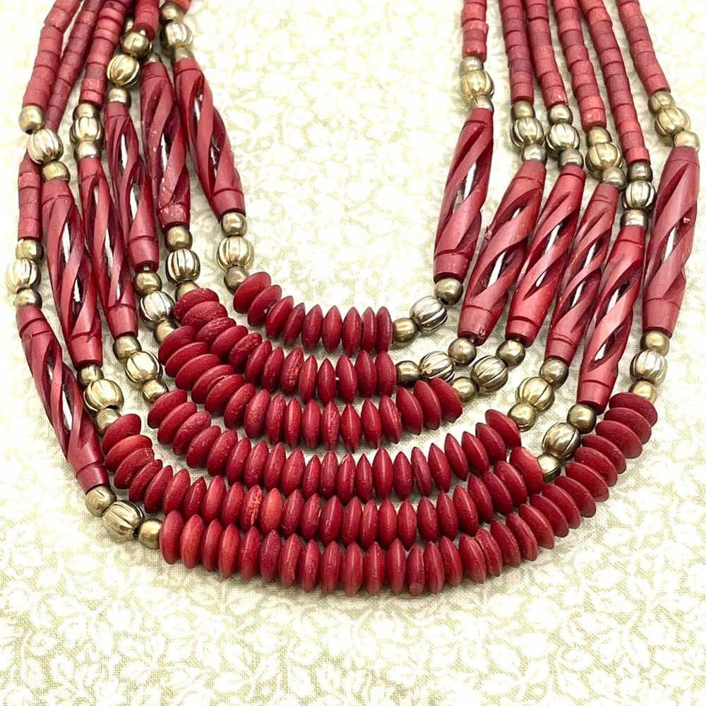 Vintage Handmade Ethnic Necklace - image 2