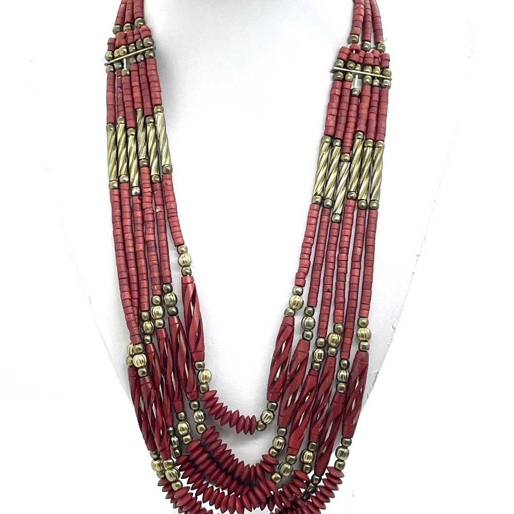 Vintage Handmade Ethnic Necklace - image 3