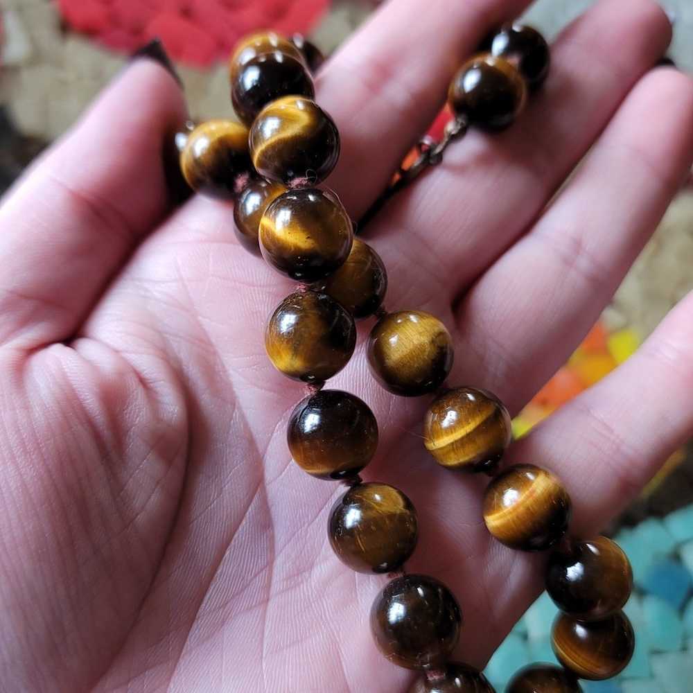 Vintage Tigers Eye Choker Necklace - image 1