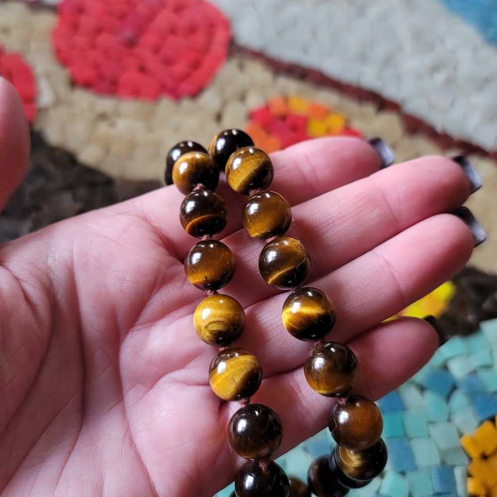 Vintage Tigers Eye Choker Necklace - image 3